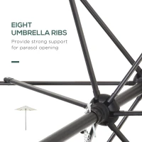 Outsunny 6.6FT Patio Umbrella, Outdoor Parasol with 6 Solid Ribs, Cream White(m-5)