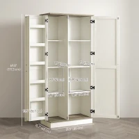 HOMCOM 70" Tall Kitchen Pantry Cabinet with Door Shelves and Adjustable Shelves, Cream White(m-3)