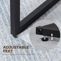 HOMCOM Nesting Coffee Table Set of 3, Stackable Rectangular End Tables with Wood-Effect Top, Metal Frame, Industrial & Rustic C-Shaped for Small Space, Living Room, Rustic Brown(m-6)