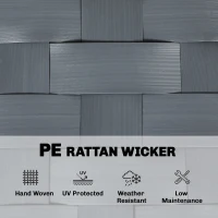 Outsunny 3 Pieces Rocking Bistro Set Outdoor Patio Furniture Set with Side Pockets, Mesh Seat, Cushions, 2-Tier Table, Grey(m-5)