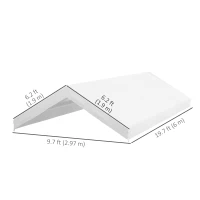 Outsunny 10 x 20ft Carport Replacement Canopy, UV Resistant Garage Car Cover with Ball Bungee Cords, White(m-3)