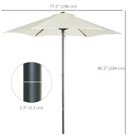 Outsunny 6.6FT Patio Umbrella, Outdoor Parasol with 6 Solid Ribs, Cream White(m-3)