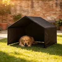 PawHut Dog Shade Shelter Outdoor, Dog House Outside with Canopy, Pet Tent for Small Medium Large Breeds(m-2)