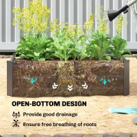 Outsunny Set of 2 Galvanized Raised Beds for Garden, Outdoor Planter Box for Flowers, Herbs and Vegetables, Black(m-4)