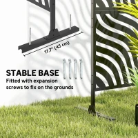 Outsunny Metal Outdoor Privacy Screen, Freestanding Outdoor Divider with Stand, 78" x 48", Black(m-6)