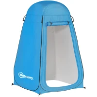 Outsunny Pop Up Shower Tent, Portable Privacy Room for Outdoor Changing, Dressing, Fishing Storage with Carrying Bag, Blue(m-11)