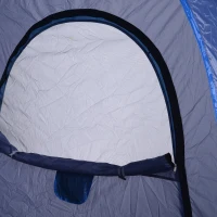 Outsunny 4 Person Pop Up Camping Tent Quick Setup Automatic Hydraulic Family Travel Tent w/ Windows Doors Carry Bag, Blue(m-16)