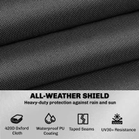 Outsunny V-Shaped Patio Furniture Cover, Waterproof Outdoor V-Shaped Sectional Sofa Cover with Air Vent, 105" x 105", Black(m-4)