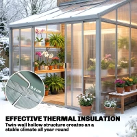 Outsunny Polycarbonate Greenhouse Panels UV Protected Twin-Wall Roof Panels Clear 47.2" x 23.6", 12 Pack(m-4)