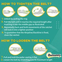 Outsunny Ninja Slackline Set, 30-Piece, 10m Rope with Obstacles, Climbing Frame, Playset Equipment for Children Aged 3-6(m-7)