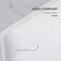 HOMCOM High Back Dining Chairs, Modern Upholstered Linen Fabric Accent Chairs with Metal Legs for Kitchen, Set of 4, White(m-4)