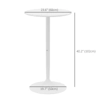 HOMCOM High Top Bar Table, Modern Round Dining Table with Painted Top and Steel Base, Bistro Table for 2 People, White(m-3)