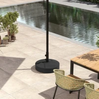 Outsunny Patio Umbrella Base Holder, Heavy Duty Outdoor Umbrella Stand Base, Sand/Water Filled, Φ22" x 15.7" H, Black(m-10)