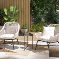 Outsunny 18" Outdoor Side Table with Removable Tray and Folding Legs, Indoor Outdoor for Balcony, Porch, Black(m-1)