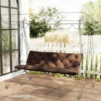 Outsunny 3-Seater Outdoor Bench Swing Chair Replacement Cushions for Patio Garden, Coffee(m-8)