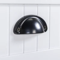 HOMCOM 36" Fluted-Style Wooden Kitchen Island with Storage Cabinet and Drawer, Butcher Block Island for Dining Room, White(m-10)