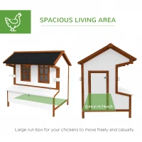 PawHut 47" Chicken Coop Wooden Chicken House Rabbit Hutch Raised Poultry Cage Portable Hen Pen Backyard(m-4)