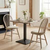 HOMCOM 28" Square Dining Table, Modern Dining Room Table with Steel Base, Space Saving Small Kitchen Table, Walnut Wood Grain(m-9)