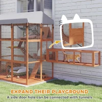 PawHut 81"H Catio Outdoor with Floor to Prevent Escaping & Easy Cleaning, for 2-4 Cats Kittens, Orange(m-7)