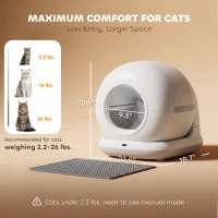 PawHut 72L Automatic Litter Box, Self Cleaning Litter Box, App Control, Odor & Noise Control, Safety Sensors, Deodorant Gel(m-3)