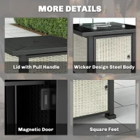 Outsunny 32" Propane Gas Fire Pit Table, 50,000 BTU Square Patio Table with Fire Pit, Wind Guard, Lid, CSA Certified, Grey(m-9)