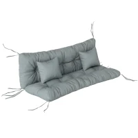 Outsunny 4-Piece Back and Seat Cushion Pillows Replacement and Pillows, Patio Chair Cushions Set with Ties, Light Grey(m-11)