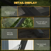 Outsunny 12' Hammock Stand with Steel Frame, Hammock Chair Stand Only for Garden, Camping, Picnic, Outdoor, Patio, Grey(m-6)