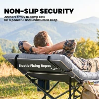 Outsunny Sleeping Mat, Camping Mat Pad with Elastic Straps, Light Grey(m-5)