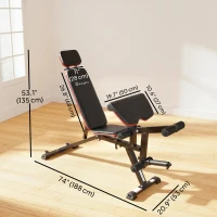 Soozier Adjustable Weight Bench with Wheels, Load 660LBS Workout Bench with Leg Extension, Preacher Curl and Resistance Bands(m-3)