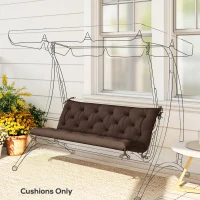 Outsunny 3-Seater Outdoor Bench Swing Chair Replacement Cushions for Patio Garden, Coffee(m-1)
