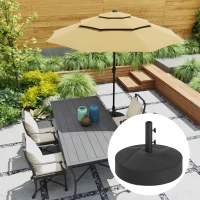 Outsunny Patio Umbrella Base Holder, Heavy Duty Outdoor Umbrella Stand Base, Sand/Water Filled, Φ22" x 15.7" H, Black(m-8)