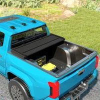 Outsunny 5'6'' Soft Tri-Fold Truck Bed Tonneau Cover for 5.5 ft Bed, Truck Bed Cover with Seal Strip, Black(m-10)