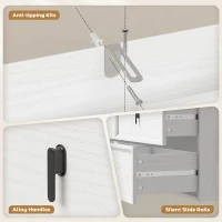 HOMCOM L Shaped Computer Desk Home Office Desk with 6 Drawers White Wood Grain(m-7)