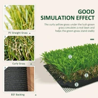 Outsunny 10' x 3' Artificial Turf Grass with Simulated Look & Feel UV Protection, & Drain Holes for Rain, 1.25" Height(m-5)