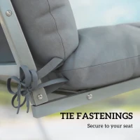 Outsunny 4-Piece Back and Seat Cushion Pillows Replacement and Pillows, Patio Chair Cushions Set with Ties, Light Grey(m-5)