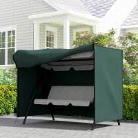 Outsunny 3-Seater Patio Swing Cover, Outdoor Garden Furniture Protection Hammock Glider Cover, 81" x 49" x 65", Dark Green(m-8)