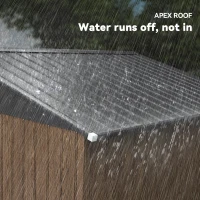 Outsunny 9.1'x6.4'x6.3' Garden Storage Shed, Outdoor Storage Tool House with Vents, Foundation and Lockable Double Doors, Teak(m-8)