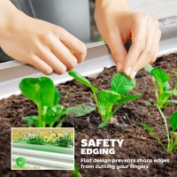 Outsunny Galvanized Raised Garden Beds, Outdoor Planter Box, Set of 2, for Flowers, Herbs and Vegetables, Silver(m-6)