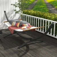 Outsunny 12' Hammock Stand with Steel Frame, Hammock Chair Stand Only for Garden, Camping, Picnic, Outdoor, Patio, Grey(m-9)