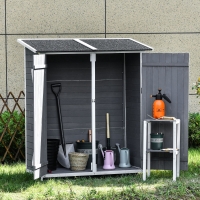 Outsunny 54.75''x29.5''x63'' Garden Storage Shed Asphalt Roof Wooden Timber Double Door Utility Storage House w/ Movable Shelf & Fixed Fittings