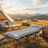 Outsunny Sleeping Mat, Camping Mat Pad with Elastic Straps, Light Grey(m-8)