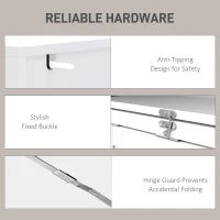 HOMCOM Fold-out Convertible Office Desk, Wall Mount Computer Desk with Whiteboard and Side Shelf, White(m-7)