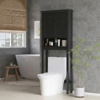 HOMCOM 3-Tier Over Toilet Storage Unit Washing Machine Cabinet Dryer Cabinet with Adjustable Shelf for Bathroom, Laundry(m-1)