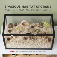 PawHut Large Acrylic Hamster Cage, Chewproof Guinea Pig Cage with Openable Top, for Hedgehog, Dwarf Hamster, Rat(m-4)