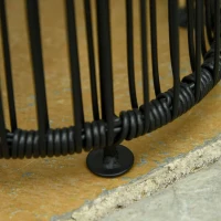 Outsunny Wicker Solar Floor Lamp, Decorative Outdoor Lamp with Auto On/Off LED Light, IP44 for Patio, Porch, Pathway, Black(m-10)