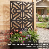 Outsunny Metal Raised Garden Bed with Trellis for Climbing Plants, Freestanding or Wall Mounted Flower Bed with Privacy Panel(m-7)