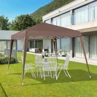 Outsunny 8' x 8' Pop Up Canopy, Outdoor Folding Tent, Portable Party Tent with Carrying Bag for Camping, Party, Picnic, Coffee(m-9)