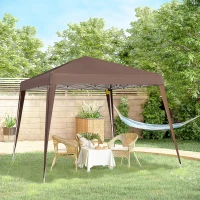 Outsunny 8' x 8' Pop Up Canopy, Outdoor Folding Tent, Portable Party Tent with Carrying Bag for Camping, Party, Picnic, Coffee(m-10)