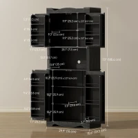 HOMCOM 73" Kitchen Pantry Cabinet, Freestanding Kitchen Hutch with 12 Door Shelves, Adjustable Shelves, Microwave Stand, Black(m-3)