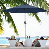 Outsunny 9FT Patio Umbrella, Outdoor Table Patio Umbrellith Tilt, Crank, 6 Ribs, UV Protection for Garden, Lawn, Deck, Backyard(m-8)